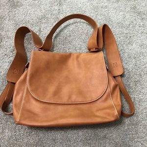 Tan backpack purse